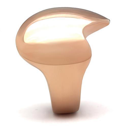 GL160 - IP Rose Gold(Ion Plating) Brass Ring with No Stone-3