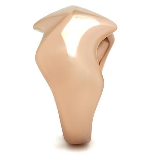 GL161 - IP Rose Gold(Ion Plating) Brass Ring with No Stone-3