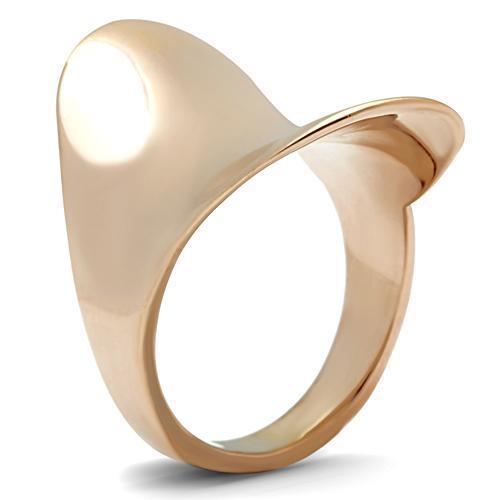 GL207 - IP Rose Gold(Ion Plating) Brass Ring with No Stone-3