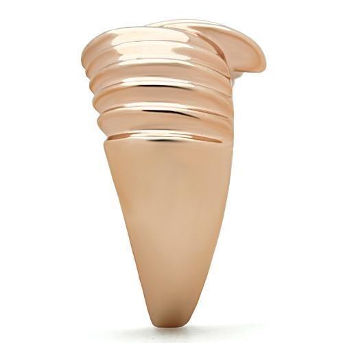 GL212 - IP Rose Gold(Ion Plating) Brass Ring with No Stone-3