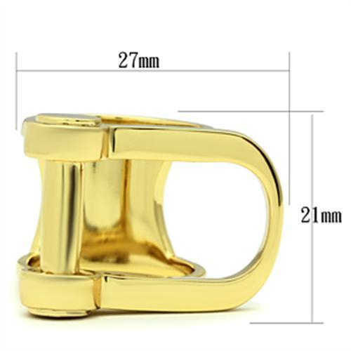 GL280 - IP Gold(Ion Plating) Brass Ring with No Stone-1