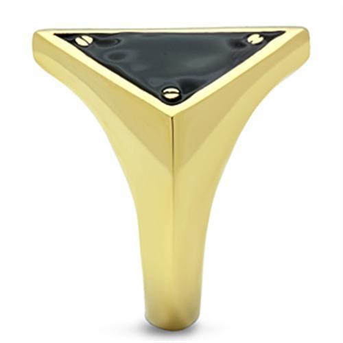 GL325 - IP Gold(Ion Plating) Brass Ring with Epoxy in Jet-3