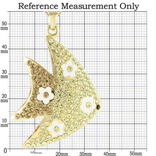 LO1198 - Gold Brass Pendant with Top Grade Crystal in Multi Color-1