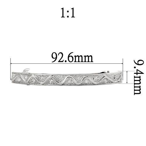 LO1425 - Rhodium White Metal Tiaras & Hair Clip with Top Grade Crystal in Clear-1