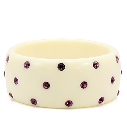 LO1906 - Resin Bangle with Top Grade Crystal in Amethyst-0