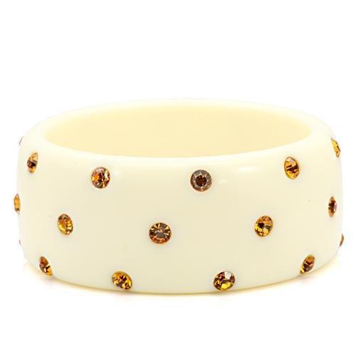 LO1908 - Resin Bangle with Top Grade Crystal in Topaz-0