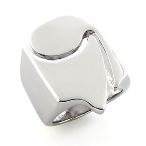LO192 - Rhodium White Metal Ring with No Stone-0