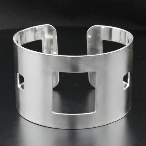 LO1952 - High polished (no plating) Stainless Steel Bangle with No Stone-0