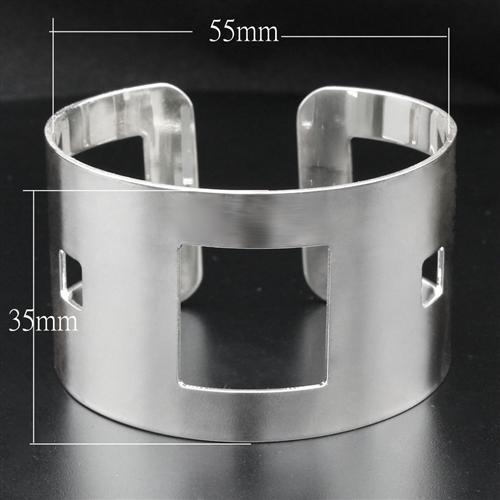 LO1952 - High polished (no plating) Stainless Steel Bangle with No Stone-1
