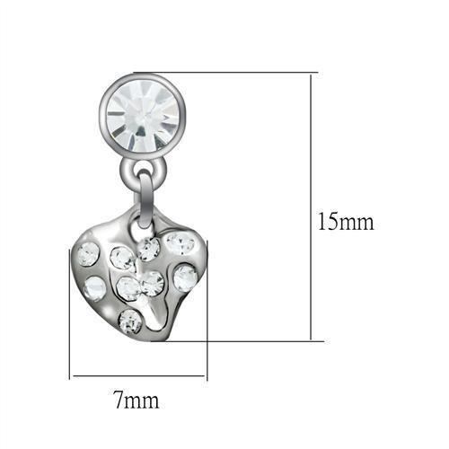 LO1982 - Rhodium White Metal Earrings with Top Grade Crystal in Clear-1