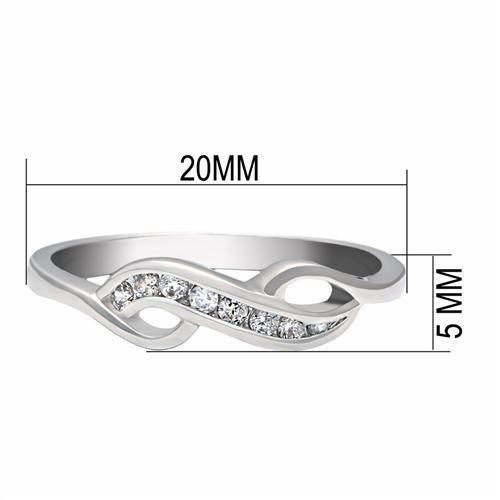 LO2053 - Rhodium Brass Ring with AAA Grade CZ in Clear-1