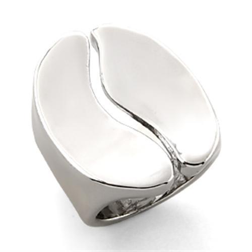 LO206 - Rhodium White Metal Ring with No Stone-0