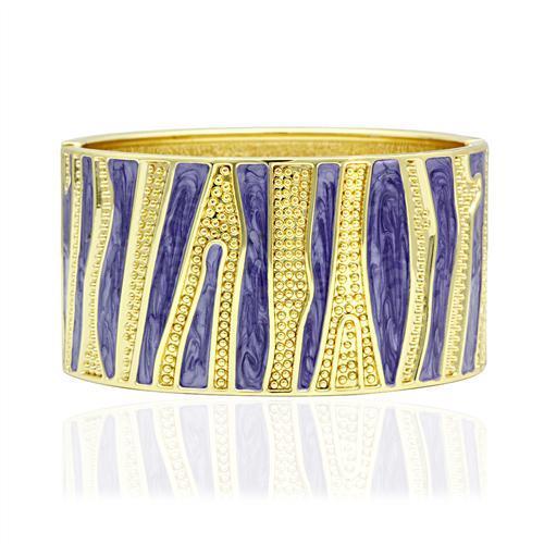 LO2118 - Flash Gold White Metal Bangle with Epoxy in No Stone-0