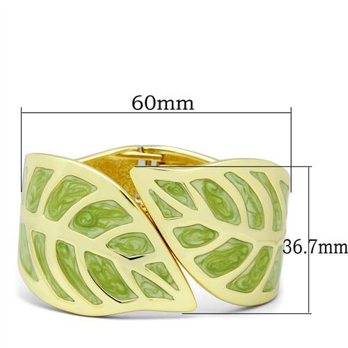 LO2121 - Flash Gold White Metal Bangle with Epoxy in No Stone-1