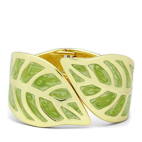 LO2121 - Flash Gold White Metal Bangle with Epoxy in No Stone-0