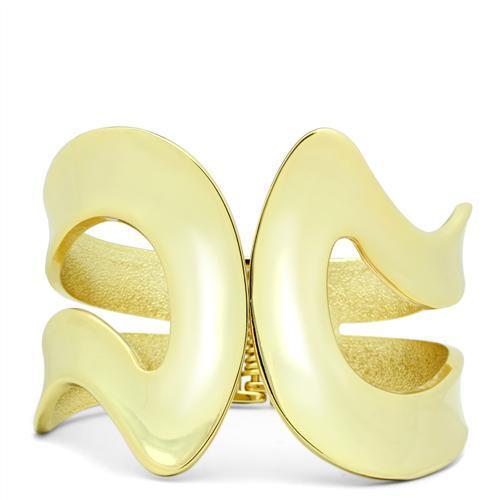 LO2124 - Flash Gold White Metal Bangle with No Stone-0