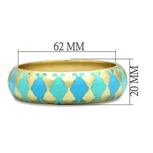 LO2127 - Flash Gold White Metal Bangle with Epoxy in No Stone-1