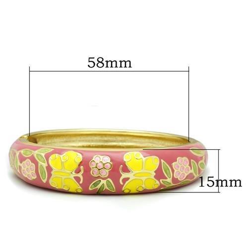 LO2134 - Flash Gold White Metal Bangle with Epoxy in No Stone-1