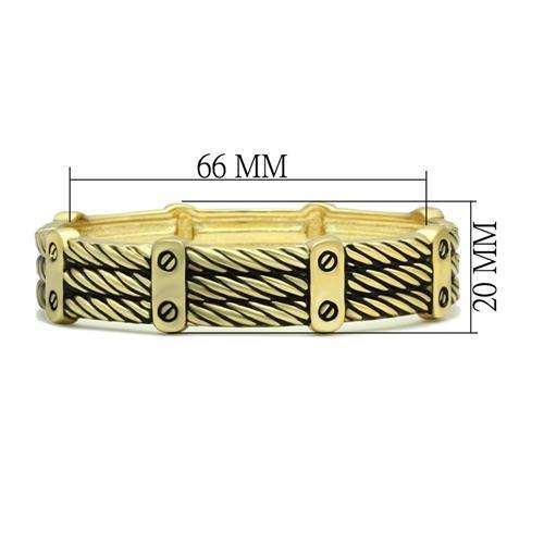 LO2135 - Flash Gold White Metal Bangle with No Stone-1