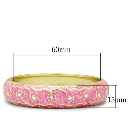 LO2136 - Flash Gold White Metal Bangle with Top Grade Crystal in Clear-1