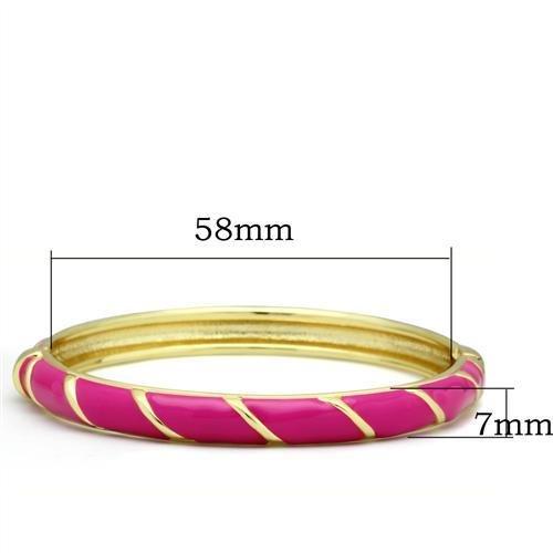 LO2139 - Flash Gold White Metal Bangle with Epoxy in No Stone-1