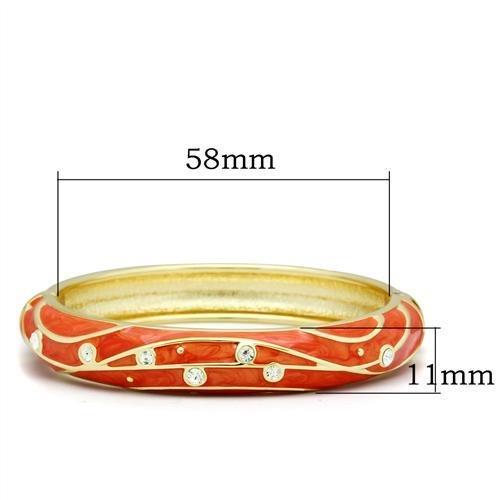 LO2144 - Flash Gold White Metal Bangle with Top Grade Crystal in Clear-1