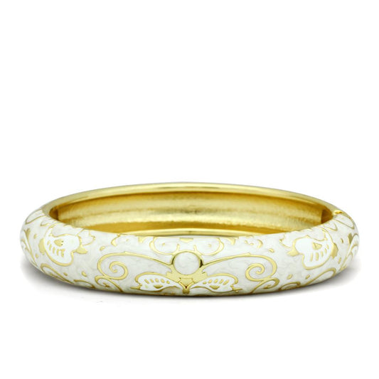 LO2147 - Flash Gold White Metal Bangle with Epoxy in No Stone-0
