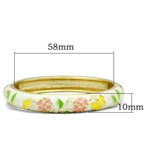 LO2149 - Flash Gold White Metal Bangle with Epoxy in No Stone-1