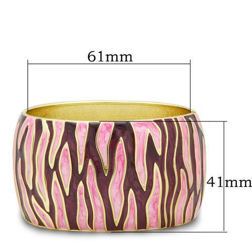 LO2154 - Flash Gold White Metal Bangle with Epoxy in No Stone-1