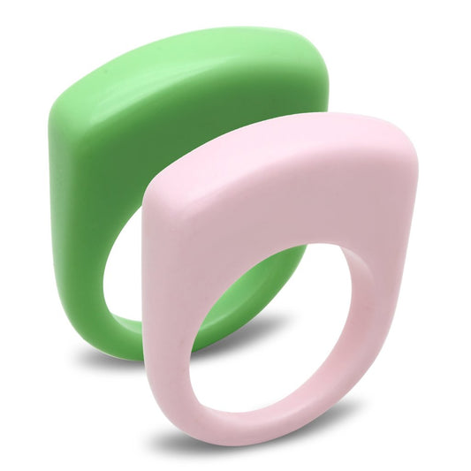 LO2384 - Resin Ring with Synthetic Synthetic Stone in Multi Color-0