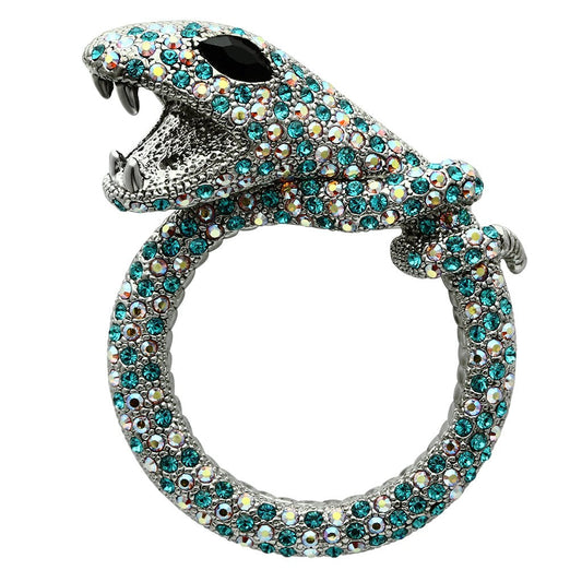 LO2401 - Imitation Rhodium White Metal Brooches with Top Grade Crystal in Multi Color-0