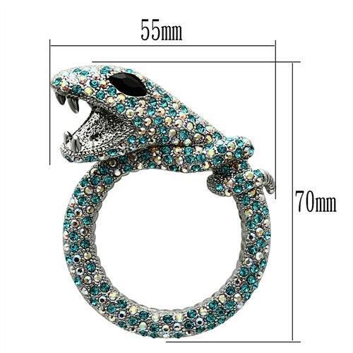 LO2401 - Imitation Rhodium White Metal Brooches with Top Grade Crystal in Multi Color-1