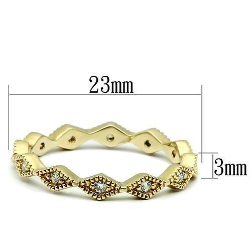 LO2477 - Gold Brass Ring with AAA Grade CZ in Clear-1