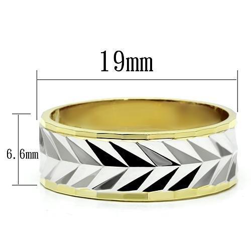 LO2602 - Gold+Rhodium Brass Ring with No Stone-1