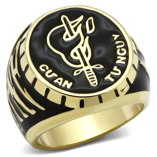 LO2650 - Gold Brass Ring with Epoxy in No Stone-0