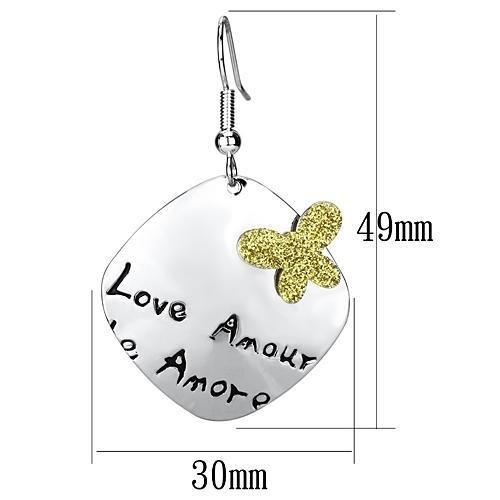 LO2664 - Rhodium Iron Earrings with No Stone-1