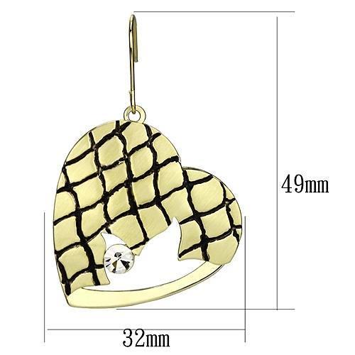 LO2688 - Matte Gold & Gold Iron Earrings with Top Grade Crystal in Clear-1