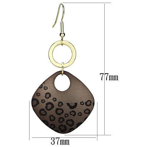 LO2701 - Special Color Iron Earrings with Epoxy in Jet-1