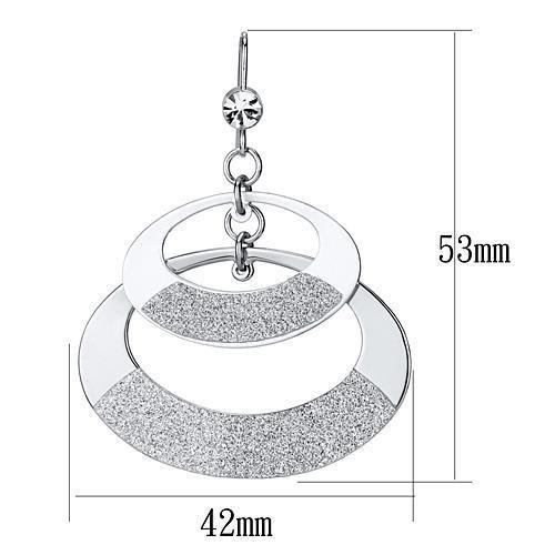 LO2714 - Matte Rhodium & Rhodium Iron Earrings with Top Grade Crystal in Clear-1
