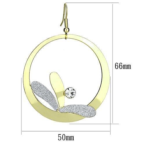 LO2715 - Gold Iron Earrings with Top Grade Crystal in Clear-1