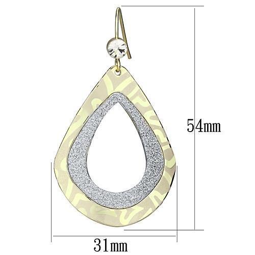 LO2729 - Gold Iron Earrings with Top Grade Crystal in Clear-1