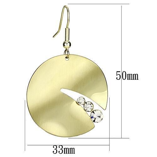 LO2742 - Matte Gold & Gold Iron Earrings with Top Grade Crystal in Clear-1