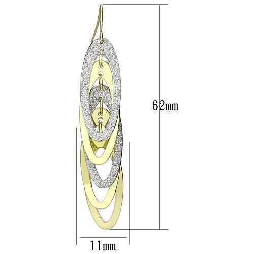 LO2753 - Gold+Rhodium Iron Earrings with No Stone-1