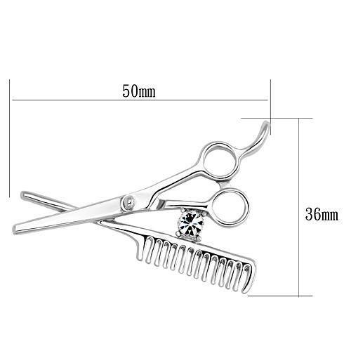 LO2767 - Imitation Rhodium White Metal Brooches with Top Grade Crystal in Clear-1