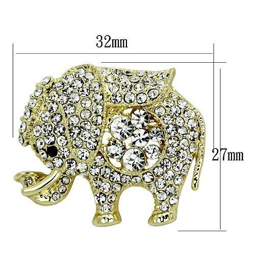 LO2804 - Flash Gold White Metal Brooches with Top Grade Crystal in Clear-1