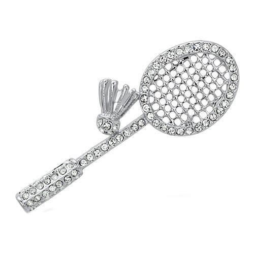 LO2823 - Imitation Rhodium White Metal Brooches with Top Grade Crystal in Clear-0