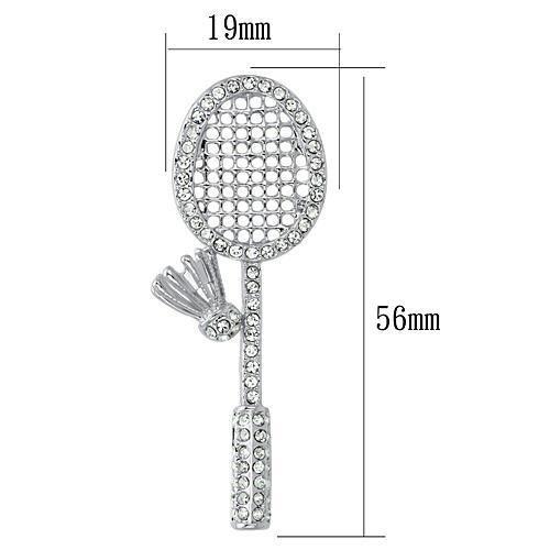 LO2823 - Imitation Rhodium White Metal Brooches with Top Grade Crystal in Clear-1