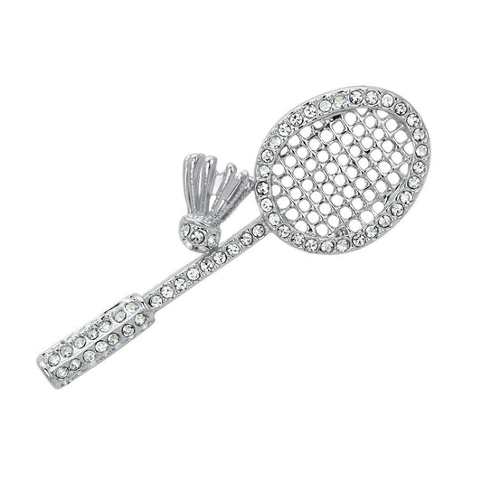 LO2824 - Flash Gold White Metal Brooches with Top Grade Crystal in Clear-0