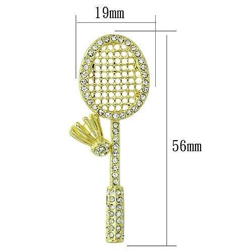 LO2824 - Flash Gold White Metal Brooches with Top Grade Crystal in Clear-1