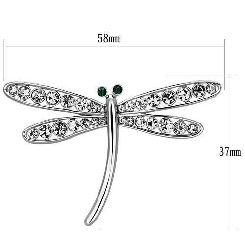 LO2825 - Imitation Rhodium White Metal Brooches with Top Grade Crystal in Clear-1